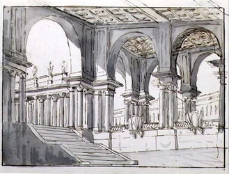 Conception pour un décor de scène néoclassique