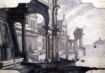 Conception pour un décor de scène, vers 1750