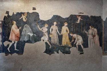 Détail des fresques, Camera Pinta (Chambre Peinte)