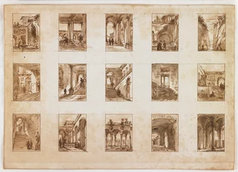 Quinze vues architecturales et italiennes miniatures
