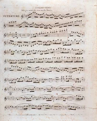 Première page de la partition musicale, pour le violon, de l