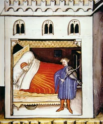 Sommeil, illustration du Tacuinum Sanitatis Codex Vindobonensis