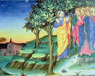 Le Christ va prier sur le mont des Oliviers