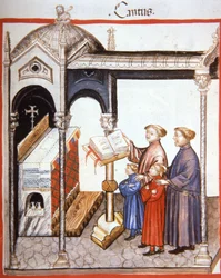 Chant, illustration du Tacuinum Sanitatis Codex Vindobonensis