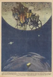 De la terre à la lune (lithographie couleur)