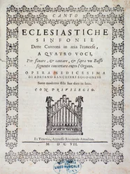 Frontispice de la partition musicale du Concerto 5 dans « Canzoni alla francese » d