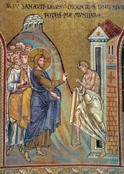 Guérison du lépreux - mosaïque, Monreale, Italie