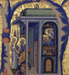 Initiale historiée N représentant la Libération de Saint Pierre