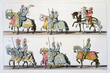 Saint-Empire romain germanique : Participants à un tournoi au château de Luxembourg à l