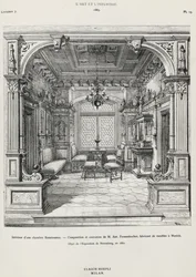 Intérieur de chambre de style néo-Renaissance par Possenbacher, Monaco, illustration de L