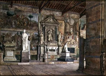 Intérieur du Campo Santo à Pise, c.1845