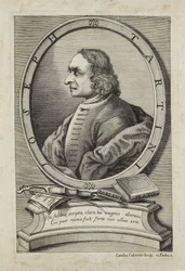 Joseph Tartini, gravé par Carlo Calcinotto (fl.1763), vers 1763