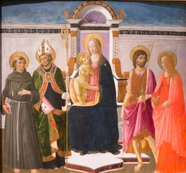 Madone et Enfant en trône avec des saints