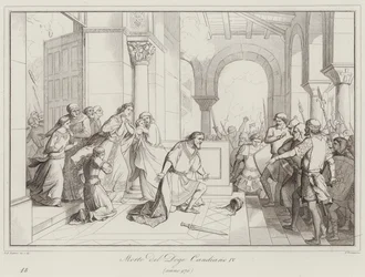 Mort du Doge Candiano IV, 976 (gravure)