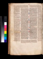 Grégoire IX, Décrétales avec Apparatus par Bernardo Botone de Parme, texte principal en écriture gothique (littera rotunda)