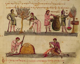 Ms Grec 479 Travail dans les champs, illustration du Cynegetica par Oppian