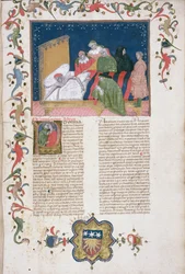 Un homme rédigeant son testament, de 