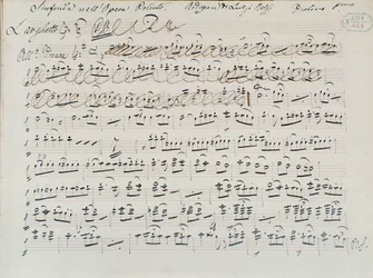 Partition musicale pour Poliuto de Donizetti (encre sur papier)