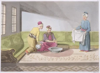 Musulman accomplissant ses ablutions, planche 34 de la partie III, volume I de l