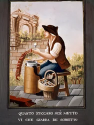 Petits métiers napolitains : le vendeur de sorbets - (Ancien métier : le marchand de glaces), XIXe siècle - Naples, Museo Nazionale di San Martino