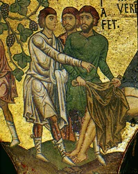 Les fils de Noé couvrant leur père ivre ... (mosaïque)