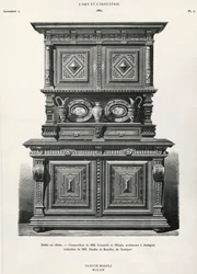 Buffet en chêne conçu à Stuttgart, illustration de L