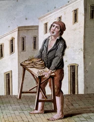 Anciens métiers napolitains : un vendeur de pizzas - XIXe siècle - Naples, Museo Nazionale di San Martino