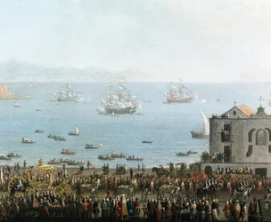 Fête de Piedigrotta à Naples le 8 septembre. Détail du cortège royal - début du XIXe siècle - Museo Nazionale di San Martino, Naples