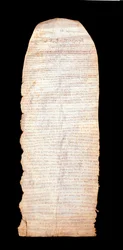 Placito cassinese dit Placito capuano (de Capoue) premier document rédigé en langue vulgaire italienne en mars 960. Il a été réformé par le principat lombard de Capoue. Montecassino (Frosinone), Musée de l