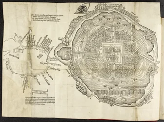 Plan de Mexico, dans Hernando Cortés, La preclara narratione di Ferdinando Cortese della Nuoua Hispagna, Venise