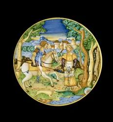Assiette avec Picus et Circé par L ou Lu.Ur.