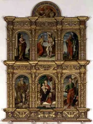 Polyptyque montrant la Vierge à l