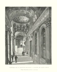 Portique de la Chapelle des Pazzi, Cloître de Santa Croce, Filippo Brunelleschi, architecte