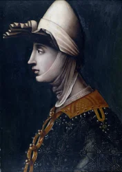 Portrait de la comtesse Mathilde de Toscane, dite de Canossa, Mathilde de Briey (1046-1115), Matilde di Toscana, Matilde di Canossa - Mathilde de Toscane par Anonyme, milieu du XVIe siècle - 49,5 x 36 - Collection privée