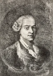 Portrait de Carlo Goldoni (1707-1793), dramaturge italien, gravure de Marco Pitteri d