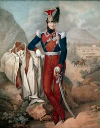 Portrait de Ferdinand II (Ferdinando Carlo) (1810-1859), roi des Deux-Siciles, aquarelle anonyme, XIXe siècle, Museo Nazionale di San Martino, Naples