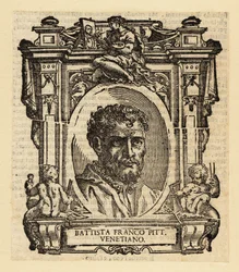 Portrait de Giovanni Battista Franco, peintre et graveur maniériste italien actif à Rome, Urbino et Venise au milieu du XVIe siècle