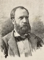 Portrait de Karl Hillebrand (1829-1884), historien allemand (gravure)