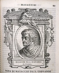 Portrait de Tomaso Masaccio (1401-28) de Vies des artistes de Vasari, première publication 1550