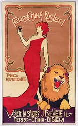 Affiche publicitaire "Bislieri Liqueur" 1904 (litho)