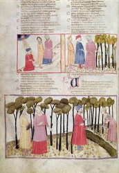 Purg.XXVIII f.47v Virgile prenant congé et la forêt divine, de La Divine Comédie par Dante Alighieri