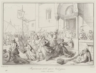 Enlèvement des épouses vénitiennes, 930 (gravure)