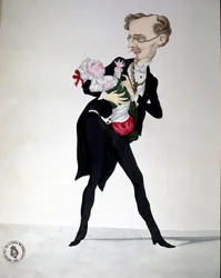 Risorgimento : caricature représentant le ministre des Finances Bettino Ricasoli (1809-1880), 1865, Museo Nazionale del Risorgimento, Rome