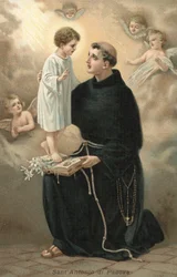 Saint Antoine de Padoue (lithographie couleur)