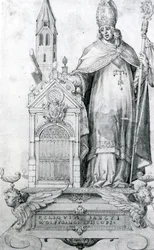 Saint Wolfgang de Ratisbonne (c.934-994) (gravure)