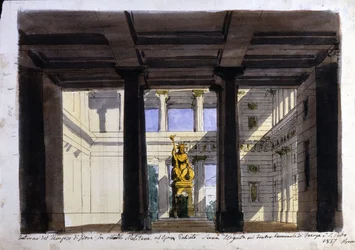 Décor de scène pour "Poliuto", Teatro Comunale, Faenza, 1857