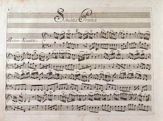 Page de partition pour « Sonate pour violon et basse continue » de Giuseppe Tartini