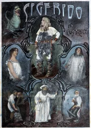 Sigfrido par Al costanzi (Siegfrid ou Siegfried, héros de la mythologie allemande correspondant au Scandinave Sigurd, Opéra de Wagner) - dans "La Tribuna Illustrata"
