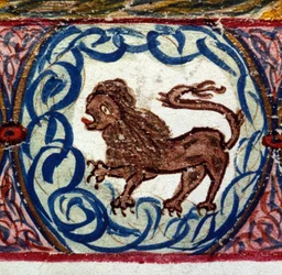 Signe du Lion. Horoscope italien datant du milieu du XVe siècle