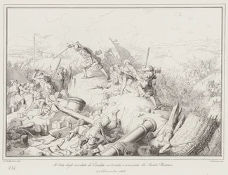 Sortie des assiégés de Candie soutenue et animée par Sante Barbaro